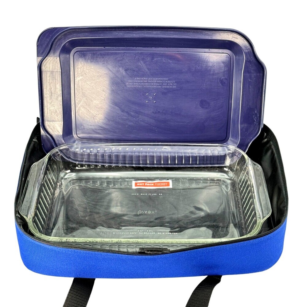 Pyrex Portables Insulated Carrier Tote and Pyrex Glass 9x13" Casserole Dish Lid